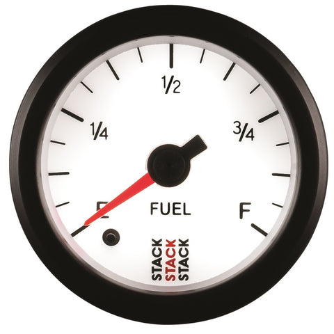 Autometer Stack 52mm 0-280 Ohm Programmable Pro Stepper Motor Fuel Level Gauge - White - ST3365