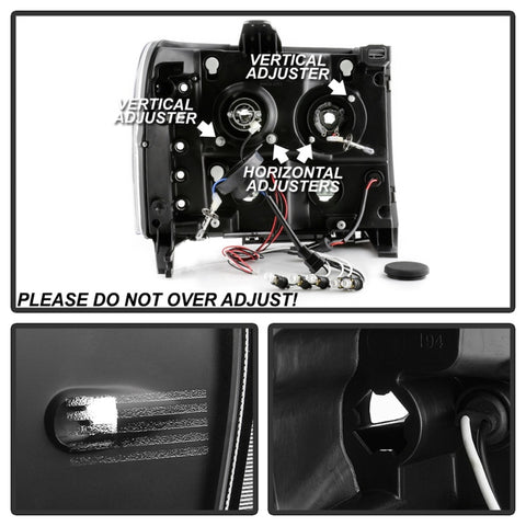 Spyder GMC Sierra 1500/GMC Sierra Denali 08-13 Projector LED Halo- LED All Blk PRO-YD-GS07-HL-BKV2 - 5086020