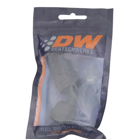 DeatschWerks 6 AN Female Flare Swivel 60-Degree Hose End CPE - Anodized Matte Black - 6-02-0819-B
