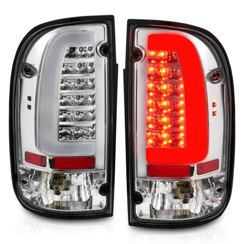 ANZO 95-00 Toyota Tacoma LED Taillights Chrome Housing Clear Lens (Pair) - 311355