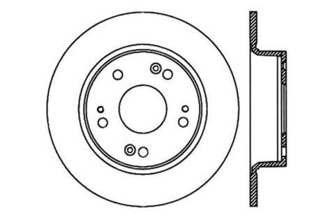 StopTech 09-10 Acura TSX / 08-10 Honda Accord Coupe/05-10 Sedan Right Rear Slotted & Drilled Rotor - 127.40068R