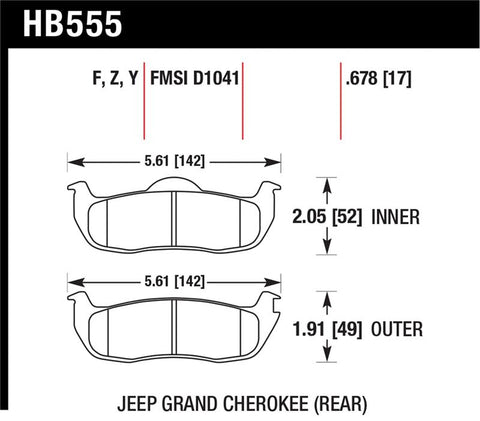 Hawk 06-10 Jeep Commander / 05-10 Grand Cherokee / 05-10 Armada / 04 Pathfinder / 04-10 Tital 5.6L / - HB555F.678