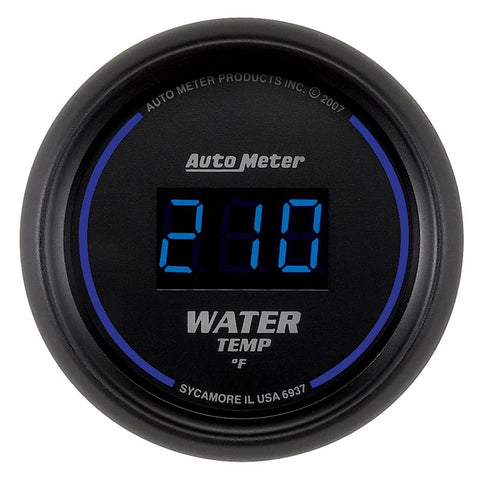 Autometer Cobalt Digital 52.4mm Black 0-300 deg F Water Temperature Gauge - 6937