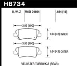 Hawk 12-15 Hyundai Veloster / 14-15 Kia Forte/Forte Koup DTC-30 Race Rear Brake Pads - HB734W.584