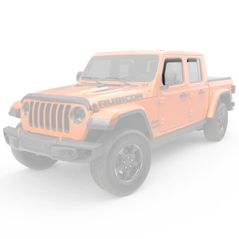EGR 2018 Jeep Wrangler JL SlimLine In-Channel WindowVisors Set of 4 - Matte Black - 575255