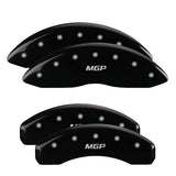 MGP 4 Caliper Covers Engraved Front & Rear Style 1/Chrysler Wing Black finish silver ch - 32023SCW1BK