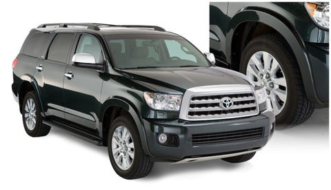 Bushwacker 08-15 Toyota Sequoia OE Style Flares 4pc Fits w/ Factory Mudflap - Black - 30912-02