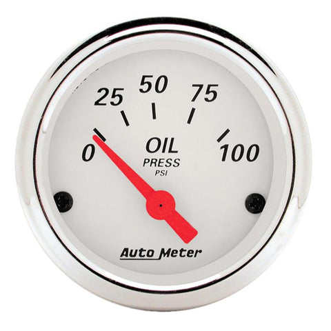 Autometer Arctic White 52mm 0-100 PSI Short Sweep Electronic Oil Pressure Gauge - 1327