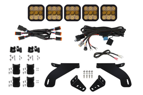 Diode Dynamics 21-22 Ford F-150 SS5 Grille CrossLink Lightbar Kit- Yellow Pro Combo - DD7322