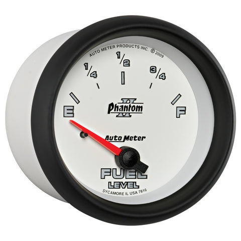 AutoMeter Gauge Fuel Level 2-5/8in. 240 Ohm(e) to 33 Ohm(f) Elec Phantom II - 7816