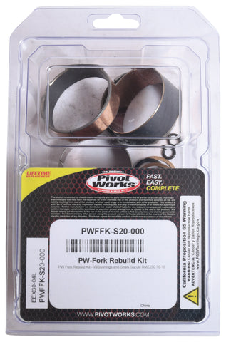 Pivot Works 16-18 Suzuki RMZ250 Fork Rebuild Kit - W/Bushings & Seals - PWFFK-S20-000