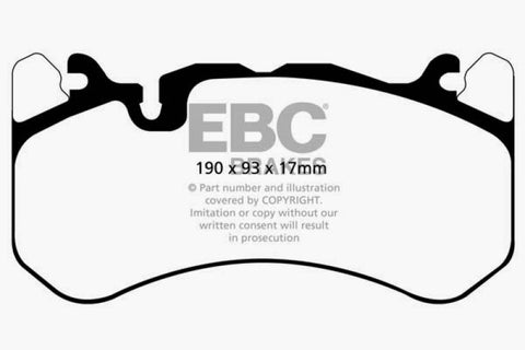 EBC 13-14 Audi RS7 4.0TT (w/Cast Iron Rotors & Trapezoid Weights) Yellowstuff Front Brake Pads - DP42081R