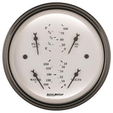 AutoMeter Gauge Quad 3-3/8in. 0 Ohm(e) to 90 Ohm(f)Elec Old Tyme White - 1614
