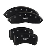 MGP 4 Caliper Covers Engraved Front Shelby Engraved Rear Tiffany Snake Black finish silver ch - 10198SSBYBK