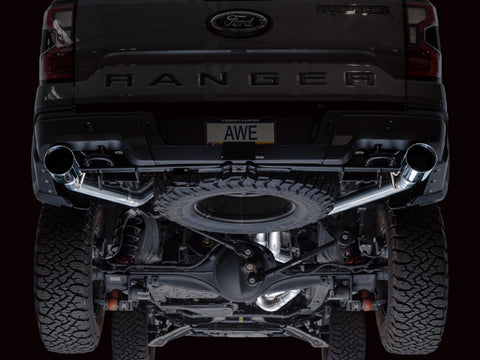 AWE 2024+ Ford Ranger Raptor 3.0L Switchpath Cat-Back Exhaust - Chrome Silver Tips - 3025-32306