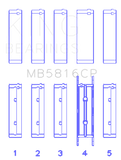 King Ford 391CI 32V Turbo V8 Power Stroke/ O/S .040in Main Bearing Set - MB5816CP