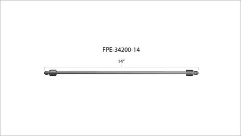 Fleece Performance 14in High Pressure Fuel Line (8mm x 3.5mm Line, M14x1.5 Nuts) - FPE-34200-14