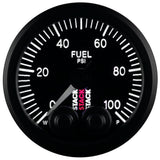 Autometer Stack Instruments Pro Control 52mm 0-100 PSI Fuel Pressure Gauge - Black (1/8in NPTF Male) - ST3506