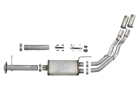 aFe Rebel Series 3in. to 2.5in. 409 SS C/B Exhaust 11-14 Ford F-150 V6-3.5L (tt) - Polished Tip - 49-43078-P