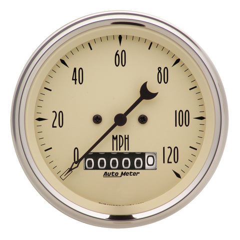Autometer Antique Beige 5 Piece Kit 3-3/8in & 2-1/16 Elec. Speedometer Gauges - 1840