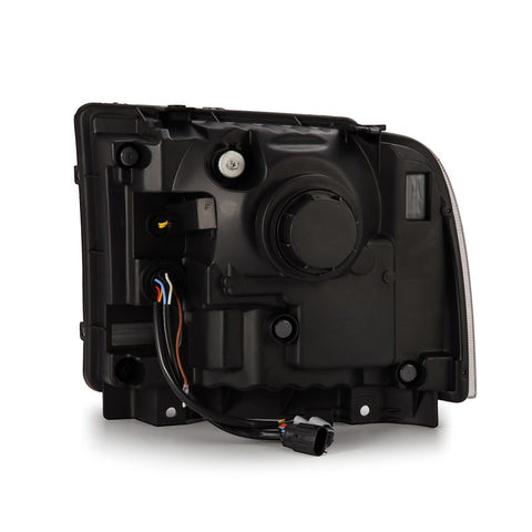 AlphaRex 05-07 Ford F250/350/450/550 Super Duty LUXX LED Proj HL Blk w/Actv Light & Seq Sig + SB DRL - 880317