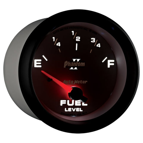 AutoMeter Gauge Fuel Level 2-5/8in. 0 Ohm(e) to 90 Ohm(f) Elec Phantom II - 7814