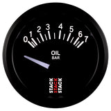 Autometer Stack 52mm 0-7 Bar M10 (M) Electric Oil Pressure Gauge - Black - ST3201