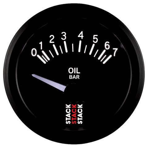Autometer Stack 52mm 0-7 Bar M10 (M) Electric Oil Pressure Gauge - Black - ST3201