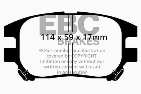 EBC 02-03 Lexus RX300 3.0 2WD Greenstuff Front Brake Pads - DP61658