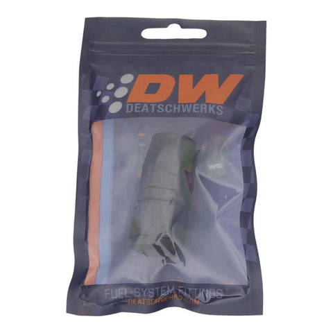DeatschWerks 8AN Female Swivel Straight Hose End CPE - Anodized Matte Black - 6-02-0805-B