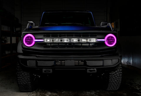 Oracle 21-22 Ford Bronco Headlight Halo Kit w/DRL Bar - Base Headlights -w/BC1 Controller - 1471-335