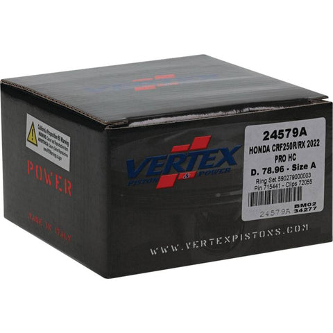 Vertex Piston 22-24 Honda CRF 250 R 250cc Forged High Compression Piston Kit 14.4:1 Comp. - 24579A