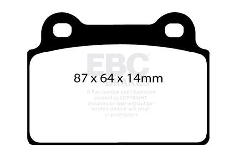 EBC 08-16 Mitsubishi Lancer Evo 10 2.0 Turbo (1 piece rotor) Bluestuff Rear Brake Pads - DP51985NDX