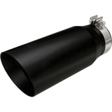MagnaFlow Tip Stainless Black Coated Single Double Round Single Outlet 5in Dia 4in Inlet 13in L - 35240