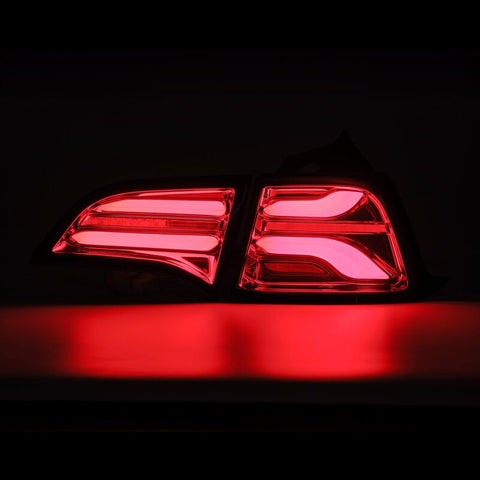 AlphaRex 17-22 Tesla Model 3 PRO-Series LED Tail Lights Red Smoke w/Seq Sig - 601020