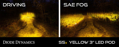 Diode Dynamics SS3 LED Pod Pro - Yellow SAE Fog Standard (Pair) - DD6134P
