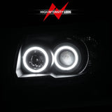 ANZO 2006-2009 Toyota 4Runner Projector Headlights w/ Halo Black - 111320