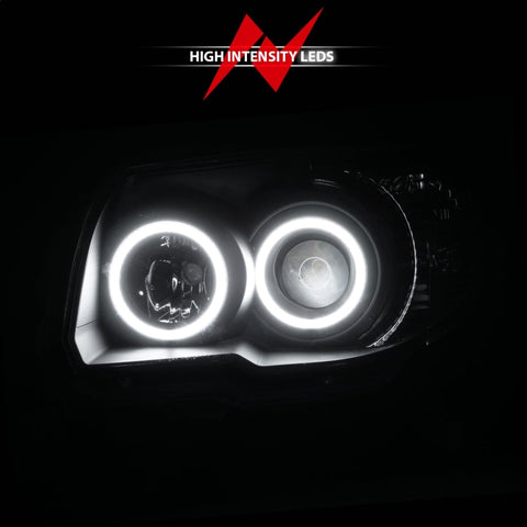 ANZO 2006-2009 Toyota 4Runner Projector Headlights w/ Halo Black - 111320