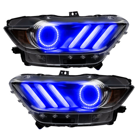 Oracle 15-17 Ford Mustang V6/GT/Shelby DRL w/ Halo Kit - ColorSHIFT w/ 2.0 Controller - 2267-333