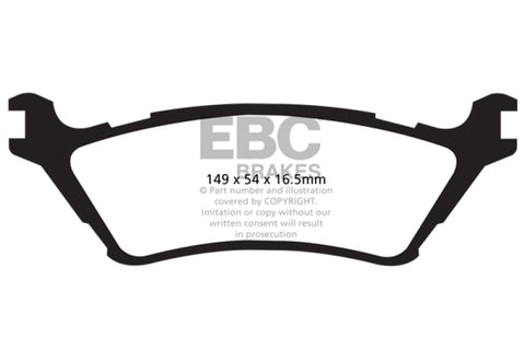 EBC 15+ Ford F150 2.7 Twin Turbo (2WD) Ultimax2 Rear Brake Pads - UD1602