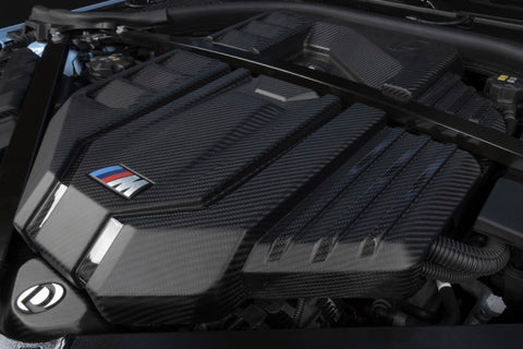 Dinan 21-27 BMW M2/M3/M4 (G80/G82/G87) Matte Carbon Fiber Engine Cover w/Gloss Accents - D590-0005-B