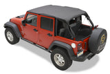Bestop 10-18 Jeep Wrangler JK 4-Door Header Safari Bikini (Black Diamond) - 52584-35