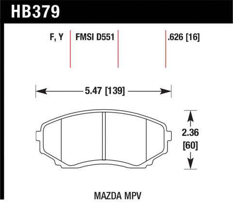 Hawk LTS Street Brake Pads - HB379Y.626