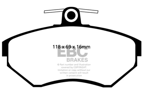 EBC 97-02 Volkswagen Cabriolet 2.0 Yellowstuff Front Brake Pads - DP41112R
