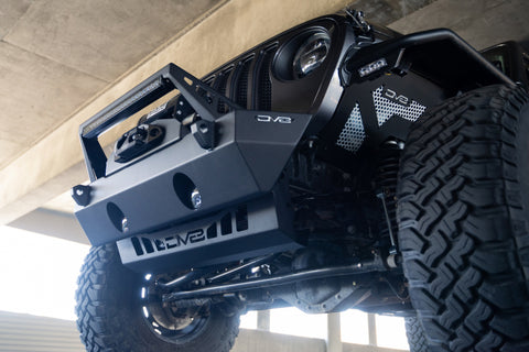 DV8 Offroad 18-23 Jeep Wrangler JL/JT Front Bumper Sway-Bar Disconnect Motor Skid Plate - SPJL-02
