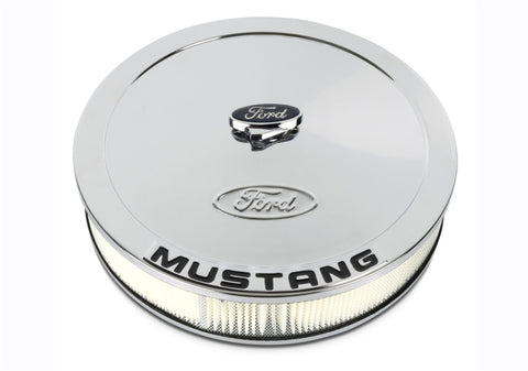 Ford Racing Air Cleaner Kit - Chrome w/Mustang Emblem - 302-361