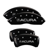 MGP 4 Caliper Covers Engraved Front & Rear Acura Black finish silver ch - 39018SACUBK