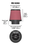 K&N Universal Clamp-On Air Filter 2-3/4in FLG / 4-11/16in B / 3-1/2in T / 4-7/8in H - RU-9350