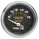 Autometer Carbon Fiber 52mm 8-18 Volt Electronic Volt meter - 4791