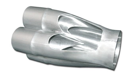 Vibrant 4-1 SS Merge Collectors (2-1/8in Inlet Slipover ID 3-1/2in Merge Outlet OD) Single Unit - 10312